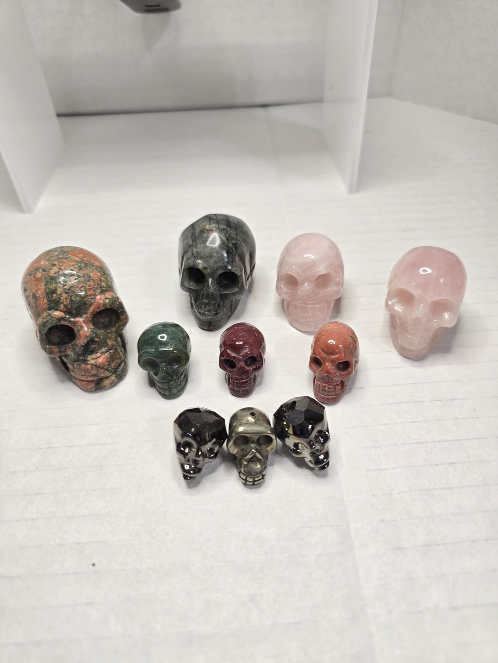 Crystal Skulls 10 Different Gemstones